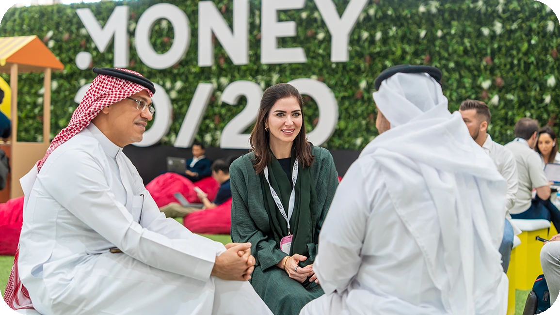 Money 20/20 image of three people in conversation